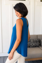 Lovely Melody Greater than Great Keyhole Detail Tank in Teal Tops