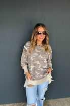 PREORDER: Blakeley Green Camo Classic Crew Pullover Womens