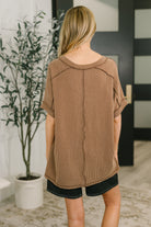 Growing Restless V-Neck Tee in Brown Womens