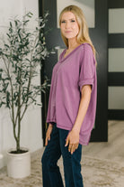 Growing Restless V-Neck Tee in Light Plum Womens