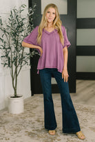 Growing Restless V-Neck Tee in Light Plum Womens