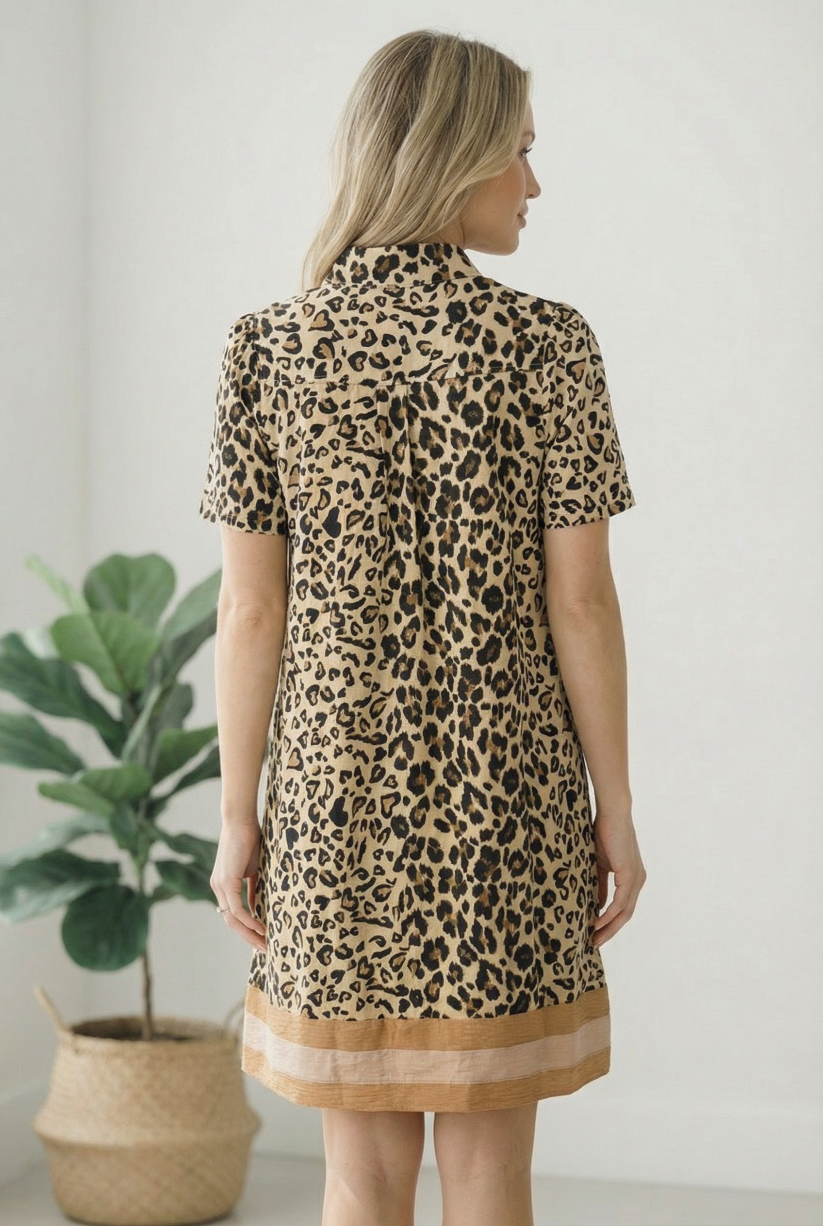 Haptics Sweeter Than Honey Banded Leopard Dress