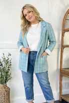 Haptics Mint To Be Plaid Blazer