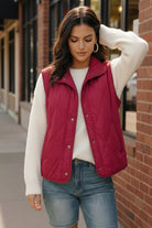 Haptics Dark Red Quilted Puffer Vest Jacket with Full Lining