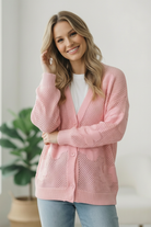 Haptics The Pink Daydream Netted Cardigan