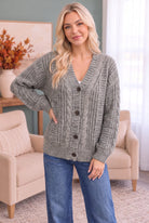 Haptics Beach Bonfire Button Down Cardigan in Olive