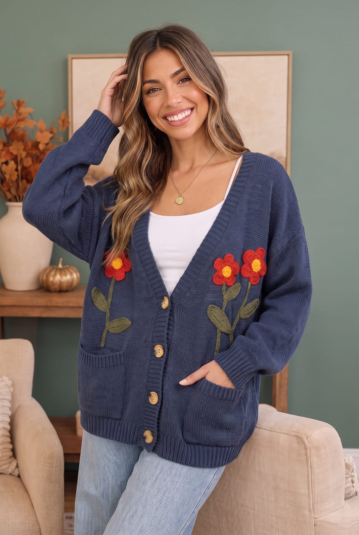 Haptics Garden Party Every Day Floral Cardigan