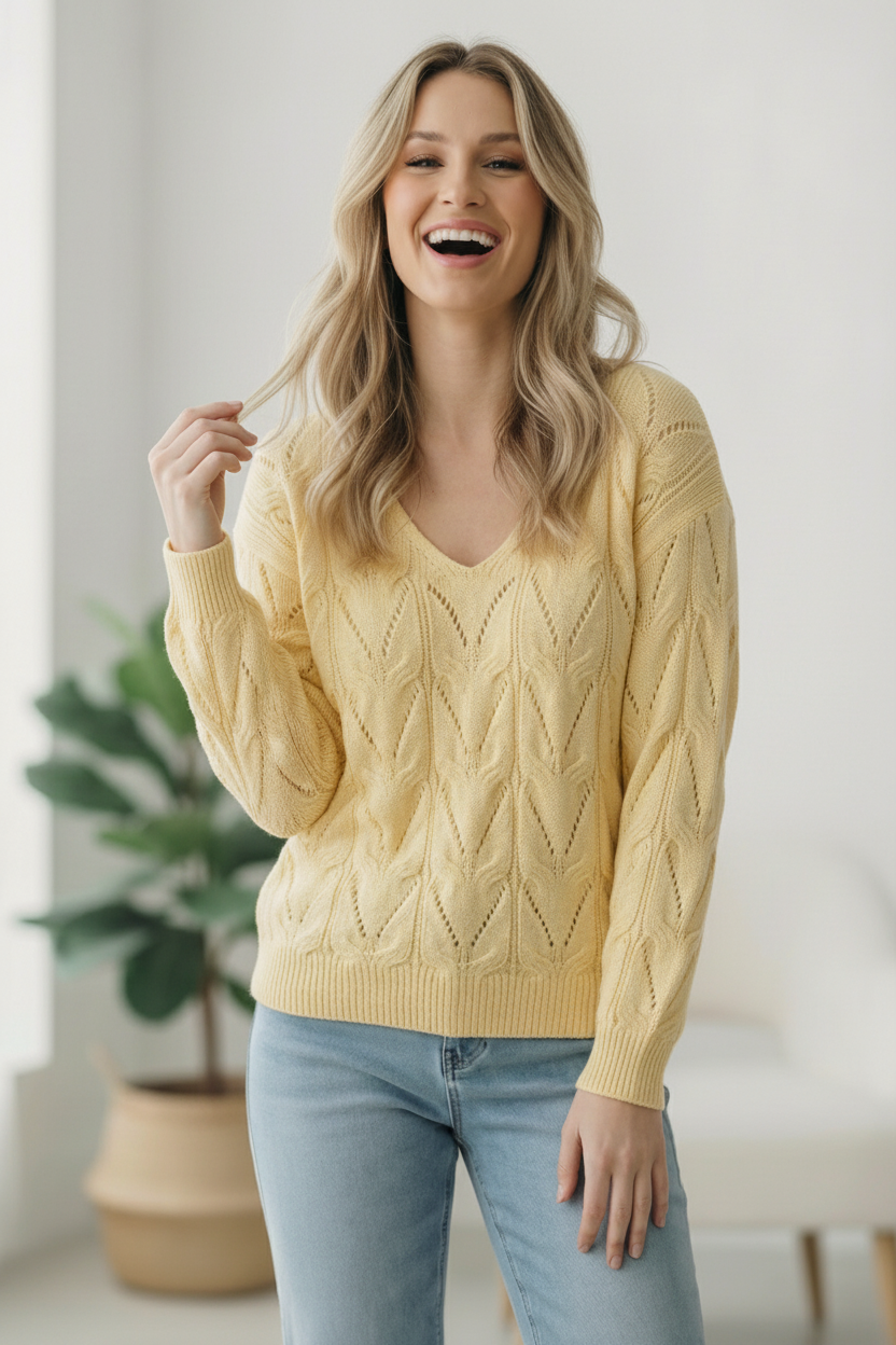 Haptics I'll Meet You at the Tennis Match Patterned Sweater