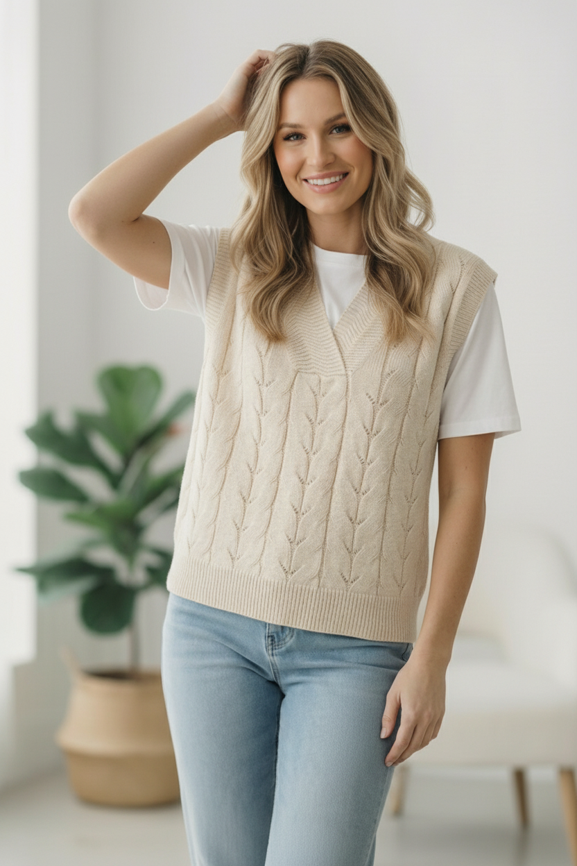 Haptics The Soft Breeze Cream Sweater Vest