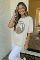 Haptics Boho Peace Patchwork Oversized Graphic Tee