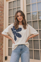 Haptics Paisley Petal Graphic Tee in Cream