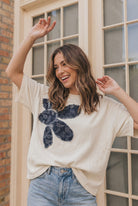 Haptics Paisley Petal Graphic Tee in Cream