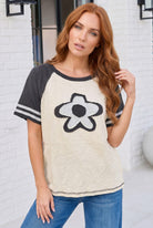 Haptics Retro Flower Power Applique Top