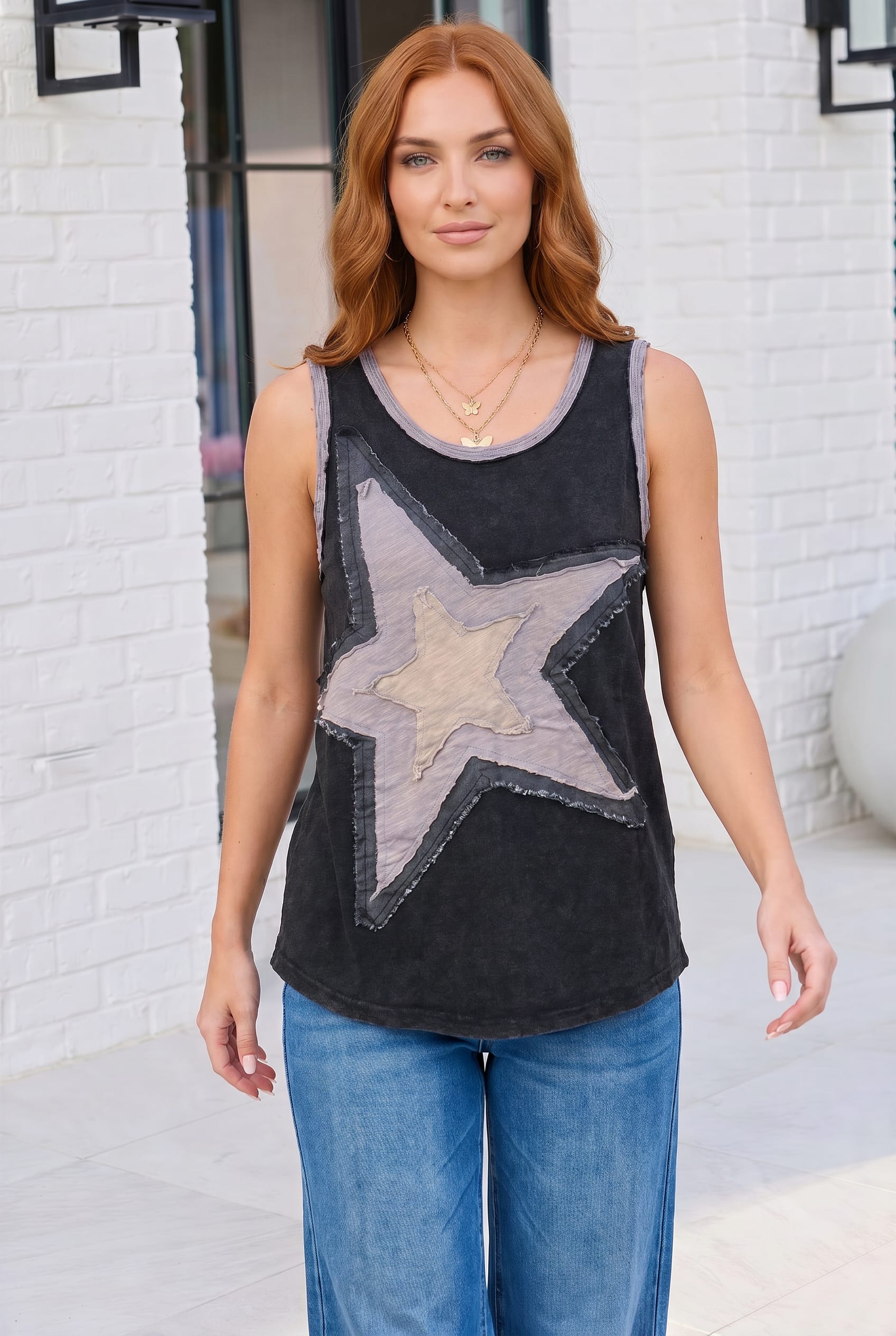 Haptics Star Power Mineral Washed Tank Top