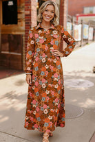 Groovy Garden Rust Maxi Dress