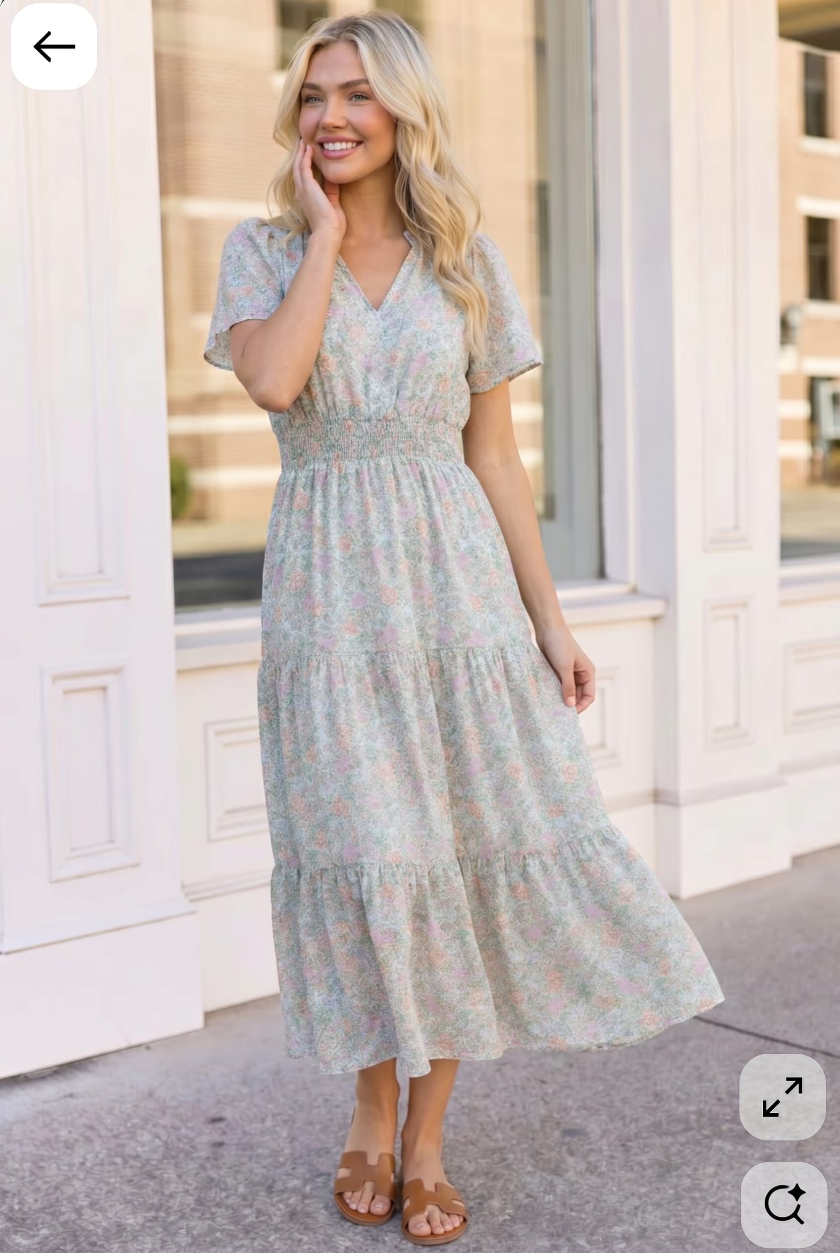 Haptics Summer in London Floral Midi Dress