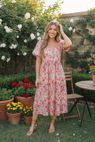 Haptics Bouquet of Tulips Pocketed Midi Dress