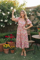 Haptics Bouquet of Tulips Pocketed Midi Dress