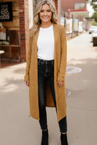Haptics Butterscotch Two-Tone Hacci Open Duster Cardigan