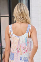 Pastel Patchwork Floral Wide Leg Overalls