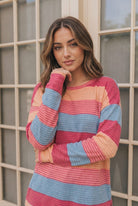 Haptics Sunny Stripes Long Sleeve Knit Top