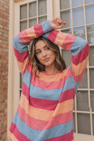 Haptics Sunny Stripes Long Sleeve Knit Top