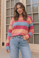Haptics Sunny Stripes Long Sleeve Knit Top
