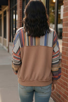 Haptics Multi-Color Stripe French Terry Pullover