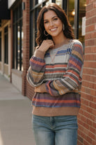 Haptics Multi-Color Stripe French Terry Pullover