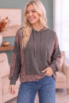 Haptics Mix and Match Patchwork Drawstring Hoodie
