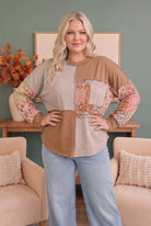 Haptics Neapolitan Patchwork Floral Colorblock Pullover