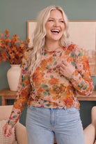 Haptics Mums the Word Mesh Floral Top
