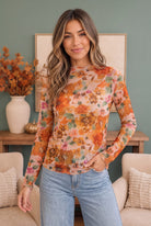 Haptics Mums the Word Mesh Floral Top