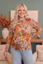 Haptics Mums the Word Mesh Floral Top