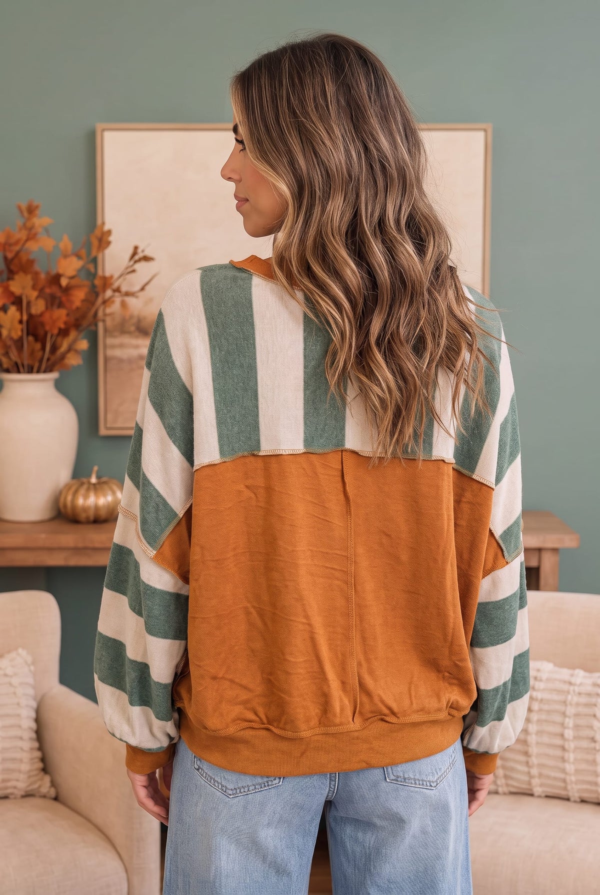 Haptics Stripes and Spice Pullover