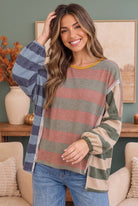 Haptics Colorblock Dream Top in Mixed Stripes