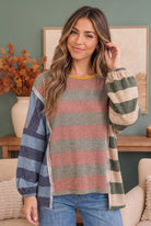 Haptics Colorblock Dream Top in Mixed Stripes