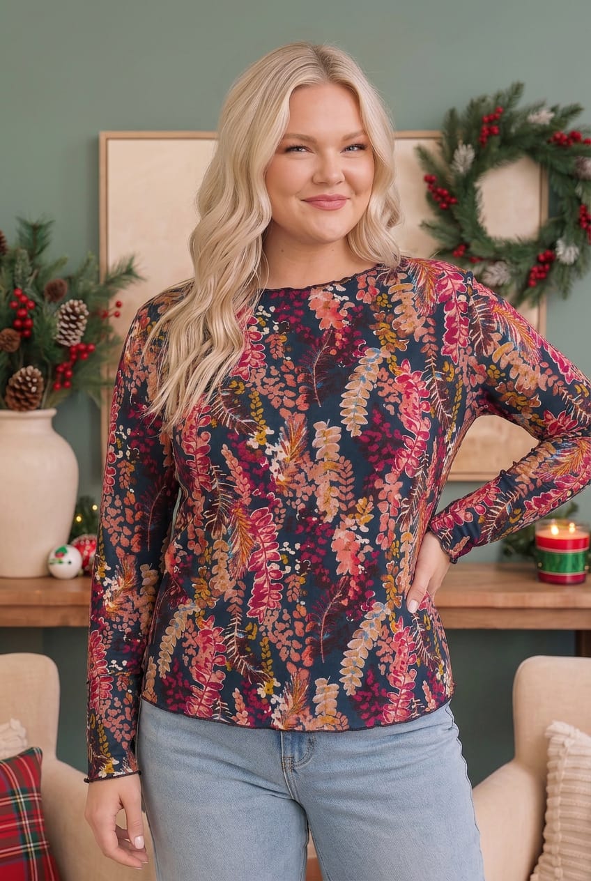 Haptics Forest Fern Knit Long Sleeve