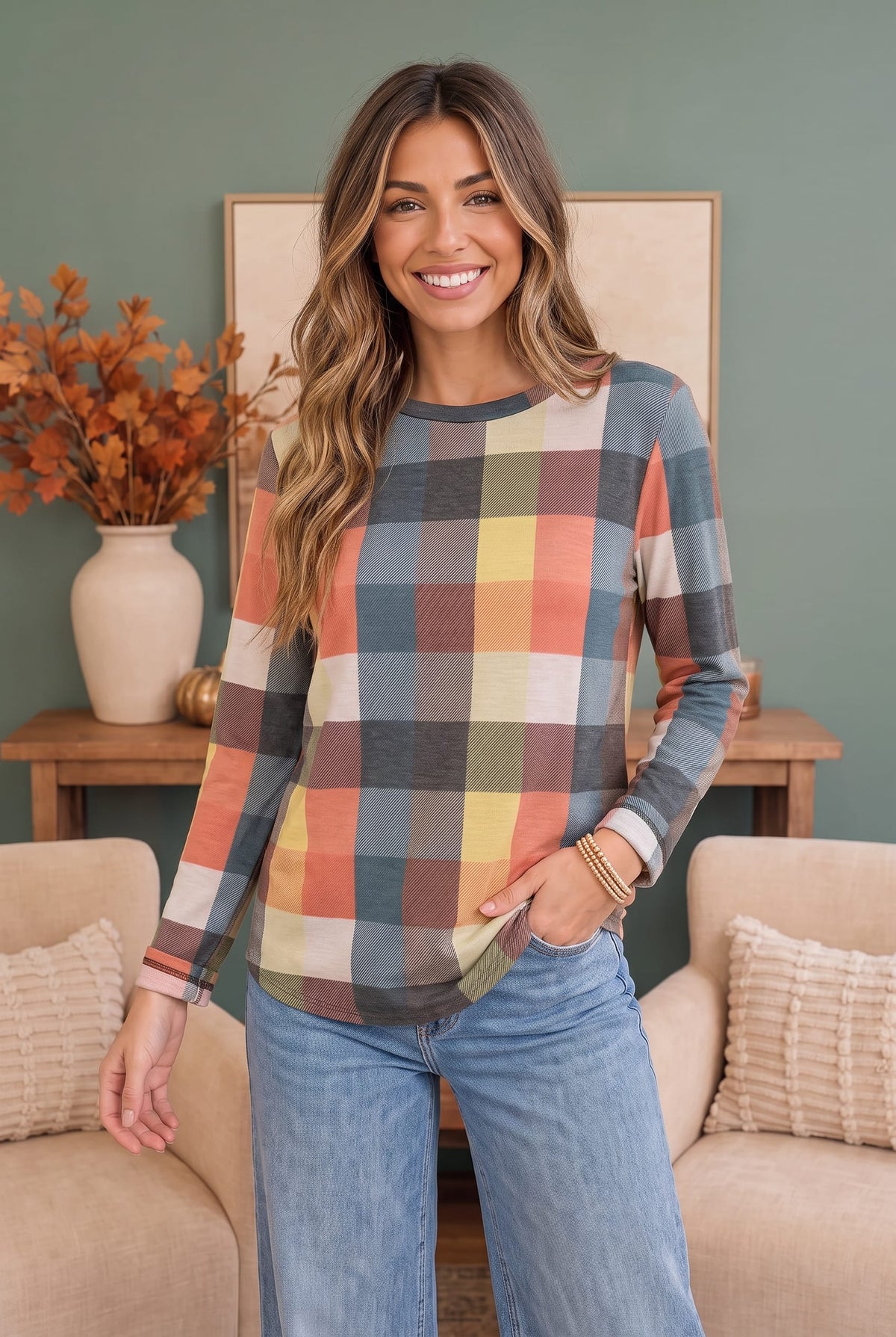 Haptics Check Those Boxes Long Sleeve Top