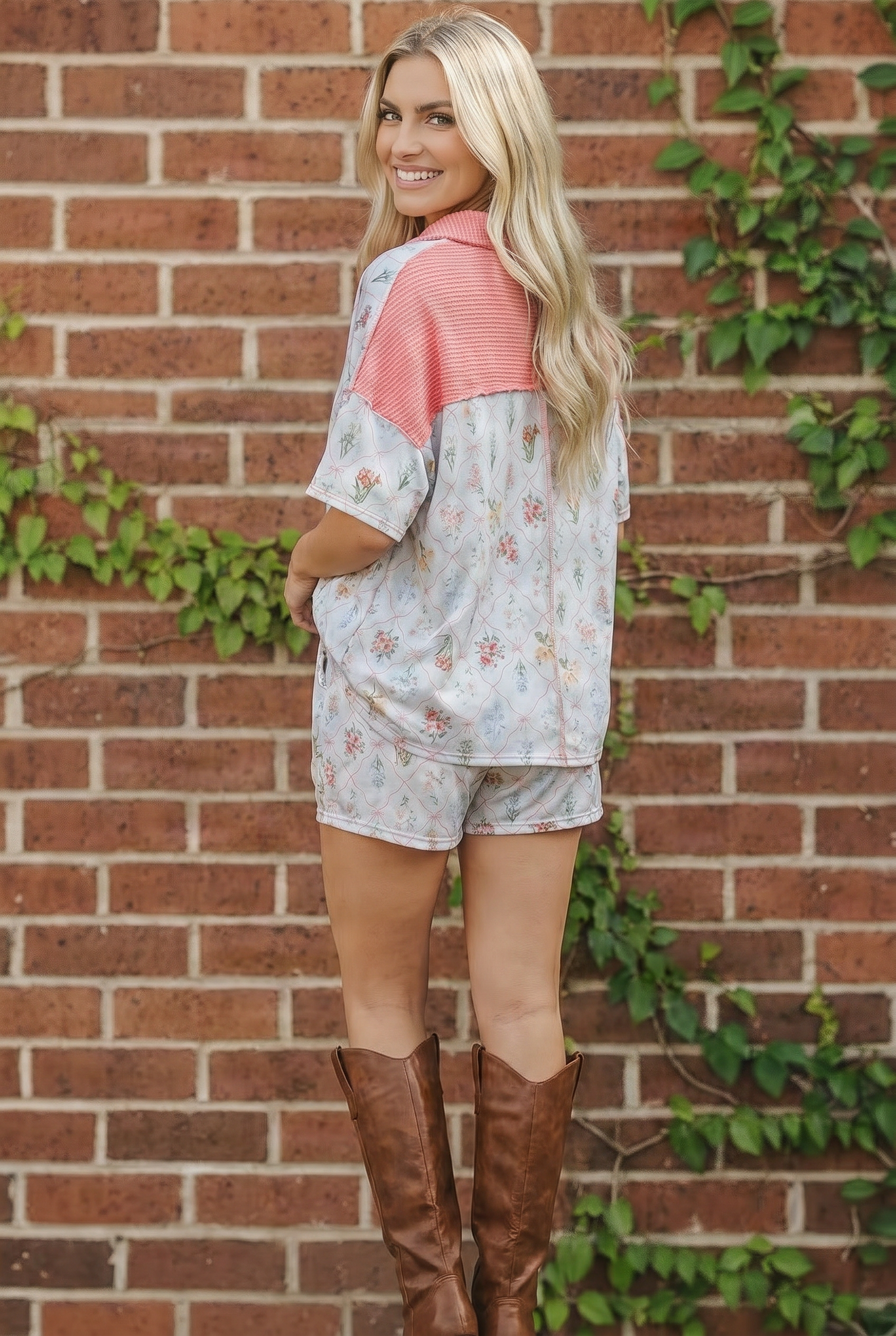Haptics Floral Garden Matching Short Set