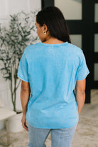 Zenana Had to Be There Mineral Wash Tee in Deep Sky Womens