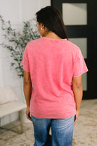 Zenana Had to Be There Mineral Wash Tee in Fuchsia Womens