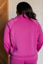 Dear Scarlett Hamptons Travel Half Zip Pullover in Magenta Shirts & Tops