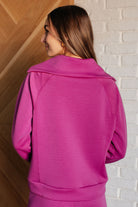 Dear Scarlett Hamptons Travel Half Zip Pullover in Magenta Shirts & Tops