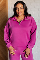 Dear Scarlett Hamptons Travel Half Zip Pullover in Magenta 3XL Shirts & Tops