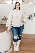 Very J Handle It All Fringe Detail Sweater Tops