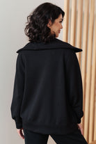 Rae Mode Handle That Micro Modal Scuba Knit High Neck Zip Up Black Jacket Layers