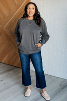 Zenana Hands Down Favorite Acid Washed Sweatshirt in Black Shirts & Tops