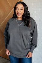 Zenana Hands Down Favorite Acid Washed Sweatshirt in Black 3XL Shirts & Tops