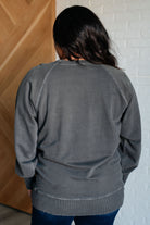 Zenana Hands Down Favorite Acid Washed Sweatshirt in Black Shirts & Tops